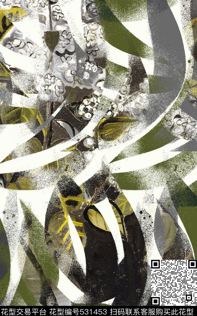 几何时尚休闲小花数码印花华亿平台下载（图片编号: 531453） - 瓦栏（Walan）