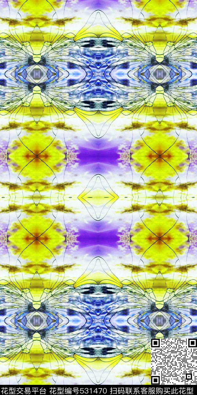 时尚玻璃裂痕卫衣外套羽绒服数码印花华亿平台下载（图片编号: 531470） - 瓦栏（Walan）