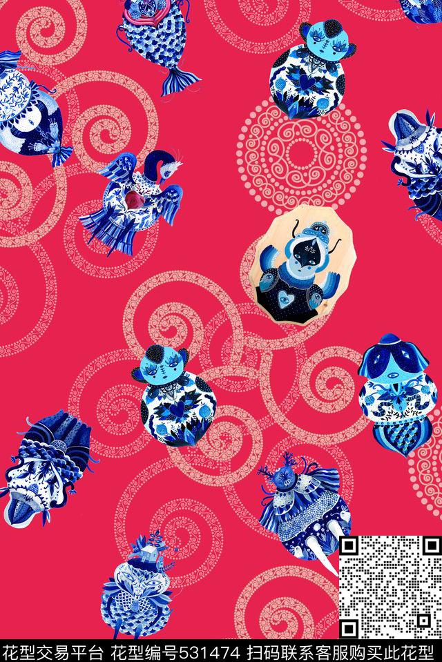 卡通男装女装数码印花华亿平台下载（图片编号: 531474） - 瓦栏（Walan）