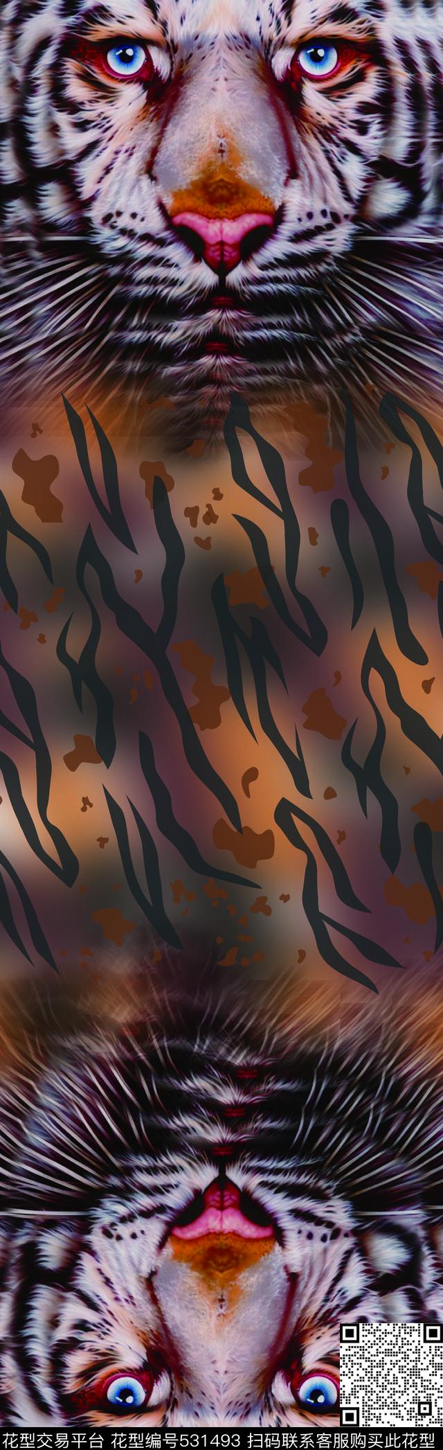 动物豹纹丝巾数码印花华亿平台下载（图片编号: 531493） - 瓦栏（Walan）