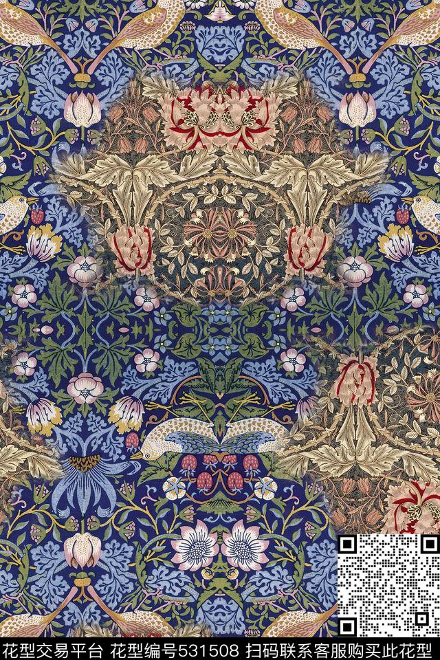 民族风挂毯花鸟数码印花华亿平台下载（图片编号: 531508） - 瓦栏（Walan）