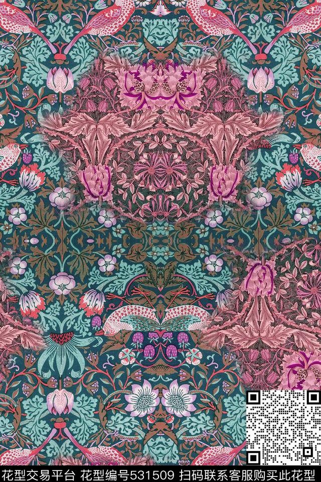 民族风挂毯花鸟数码印花华亿平台下载（图片编号: 531509） - 瓦栏（Walan）