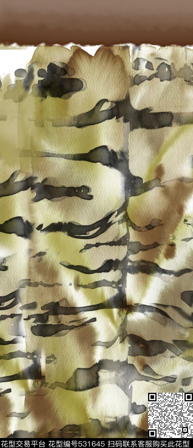 定位手绘水彩豹纹数码印花华亿平台下载（图片编号: 531645） - 瓦栏（Walan）