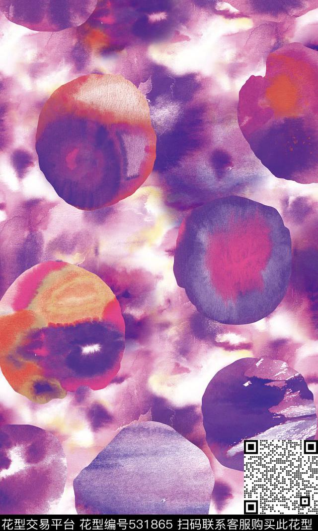 水墨风愠色层次数码印花华亿平台下载（图片编号: 531865） - 瓦栏（Walan）