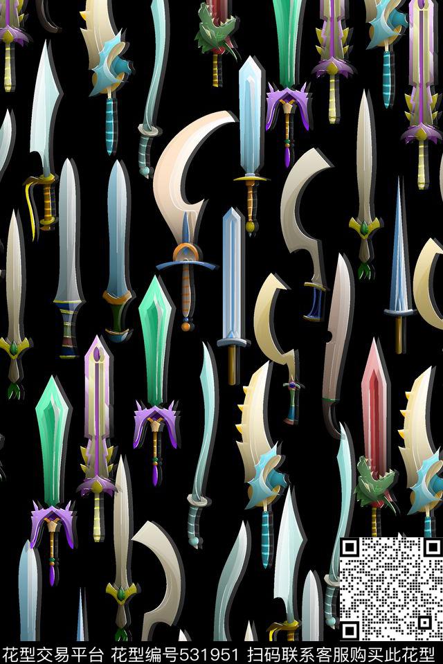 卡通游戏人兽数码印花华亿平台下载（图片编号: 531951） - 瓦栏（Walan）