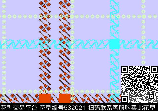 海军风格海军锚船桨传统印花华亿平台下载（图片编号: 532021） - 瓦栏（Walan）