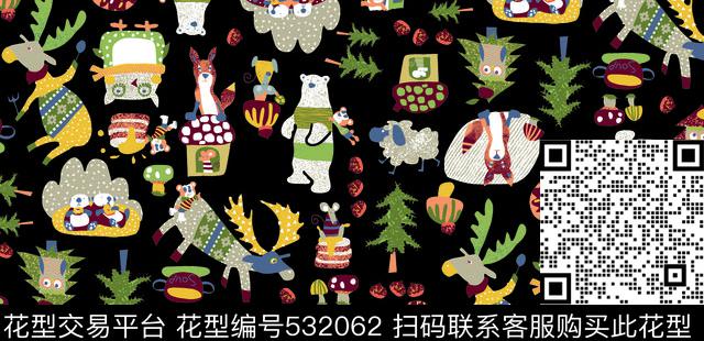 卡通趣味卡通童装传统印花华亿平台下载（图片编号: 532062） - 瓦栏（Walan）