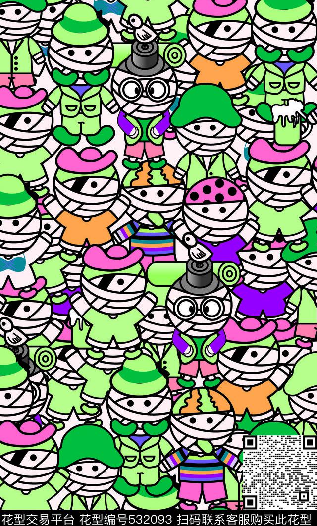 卡通包头的小男孩童装数码印花华亿平台下载（图片编号: 532093） - 瓦栏（Walan）