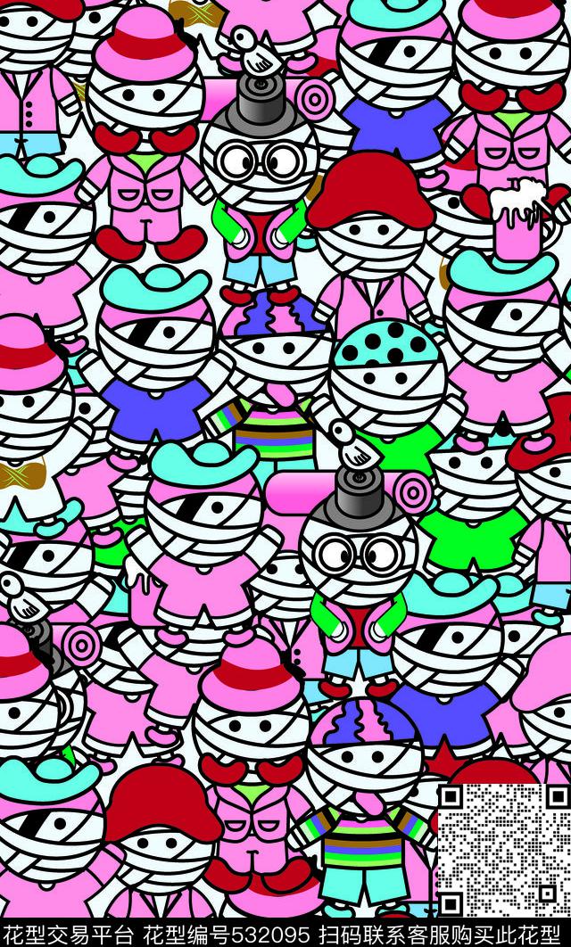 卡通包头的小男孩童装数码印花华亿平台下载（图片编号: 532095） - 瓦栏（Walan）