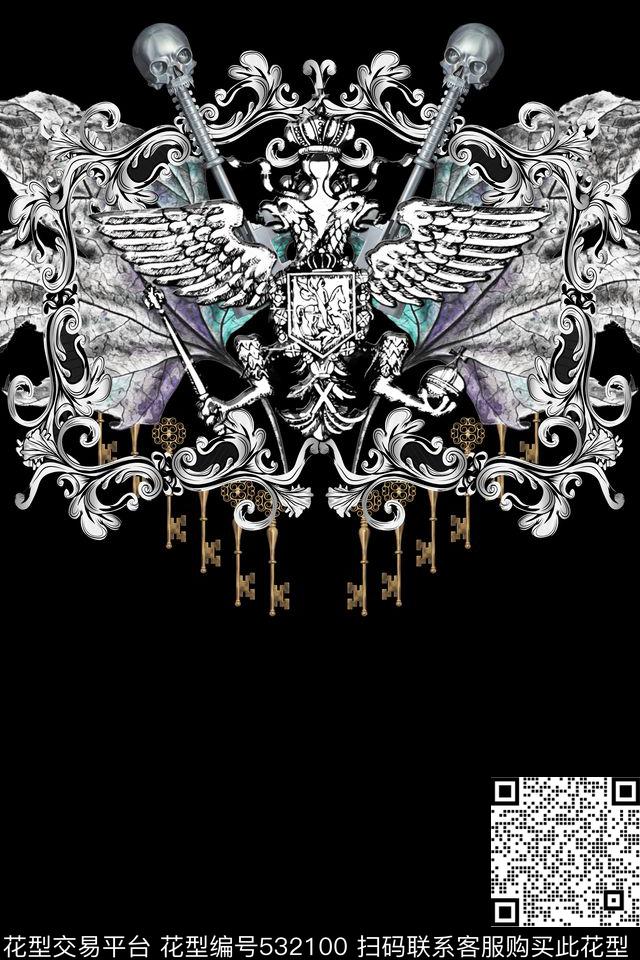 潮流复古男装华亿平台数码印花华亿平台下载（图片编号: 532100） - 瓦栏（Walan）