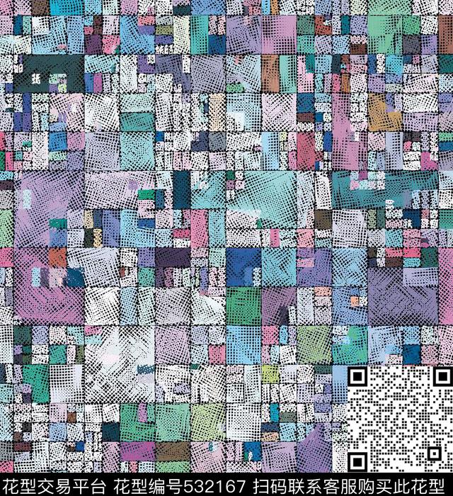 线条几何方形数码印花华亿平台下载（图片编号: 532167） - 瓦栏（Walan）