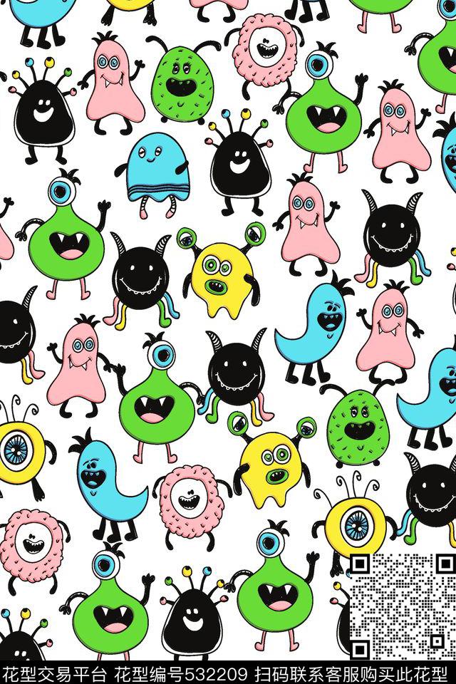卡通动物可爱传统印花华亿平台下载（图片编号: 532209） - 瓦栏（Walan）