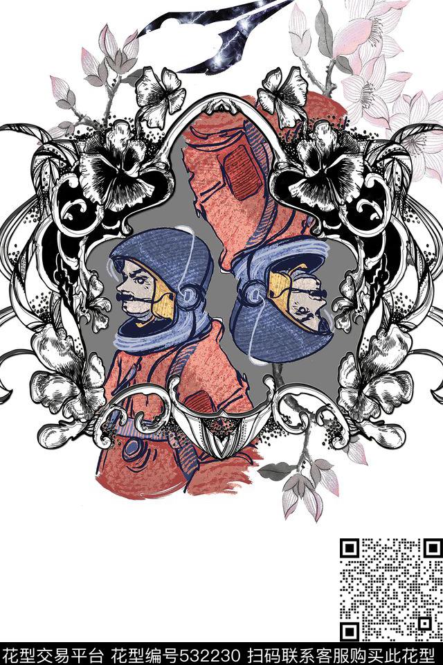 t恤华亿平台潮流复古数码印花华亿平台下载（图片编号: 532230） - 瓦栏（Walan）