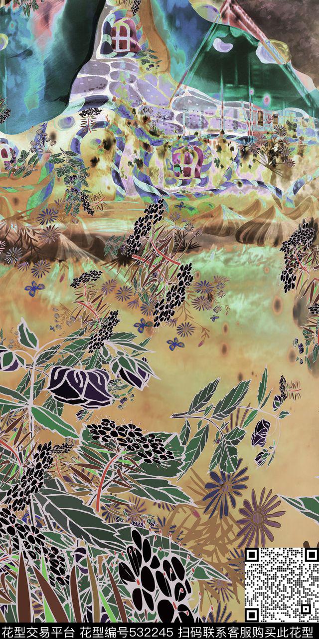 定位花花卉家纺数码印花华亿平台下载（图片编号: 532245） - 瓦栏（Walan）