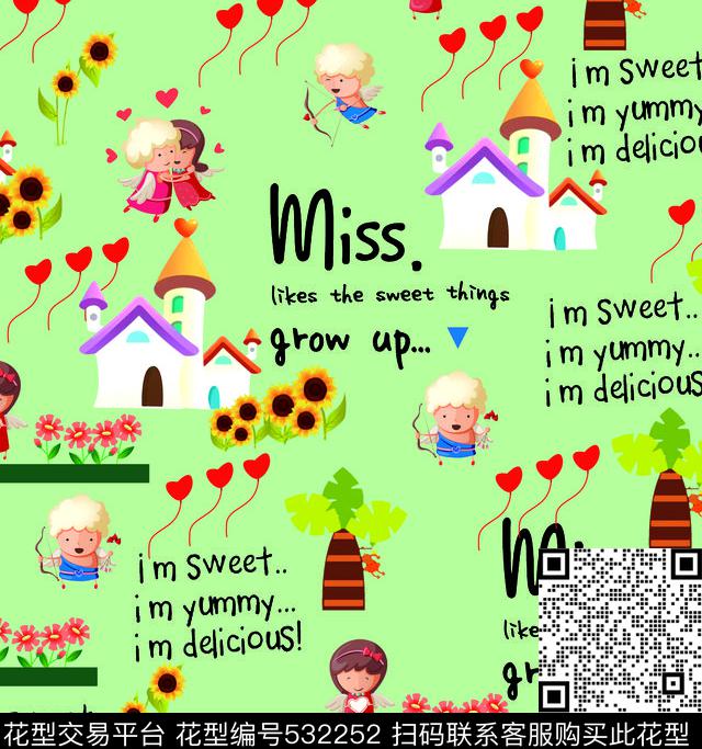 卡通城堡卡通人物数码印花华亿平台下载（图片编号: 532252） - 瓦栏（Walan）