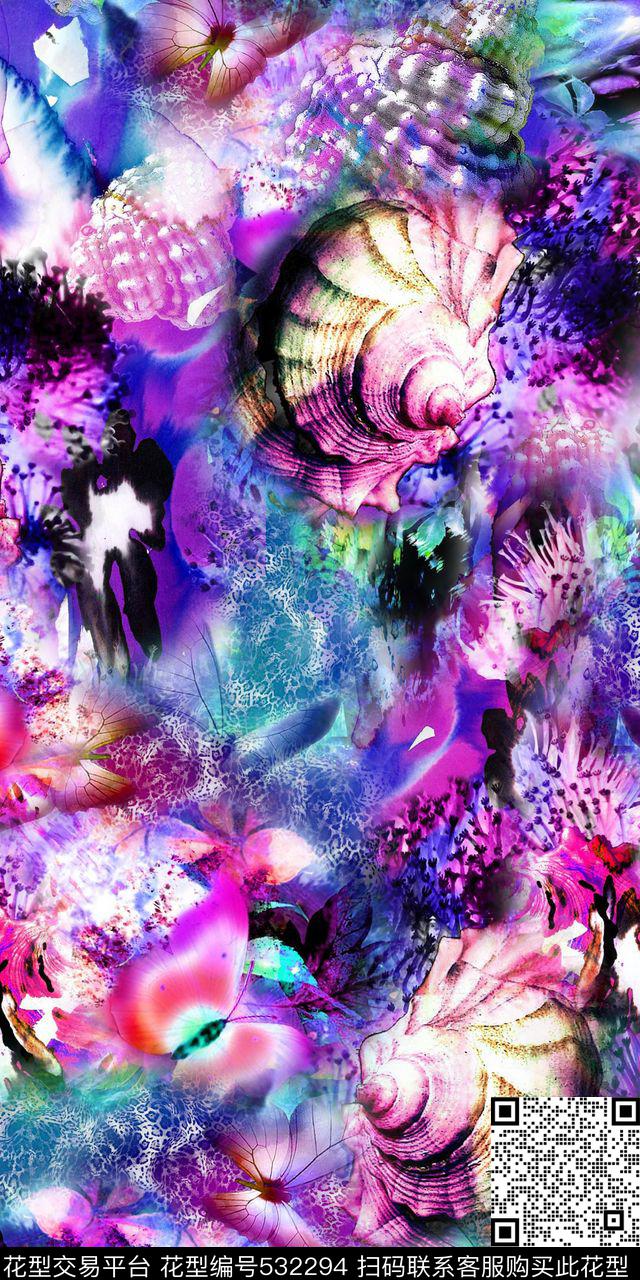 朦胧梦幻性感豹纹数码印花华亿平台下载（图片编号: 532294） - 瓦栏（Walan）