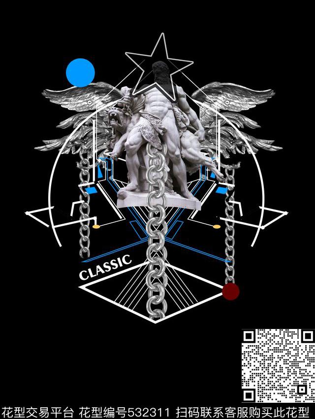 时尚流行未来几何数码印花华亿平台下载（图片编号: 532311） - 瓦栏（Walan）