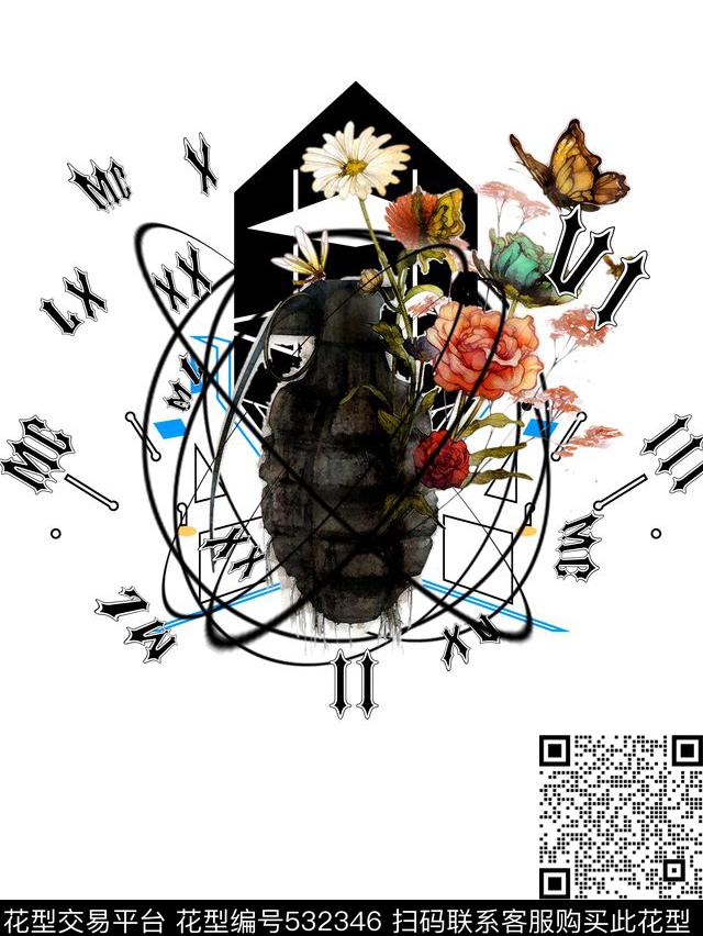 时尚炸弹几何数码印花华亿平台下载（图片编号: 532346） - 瓦栏（Walan）