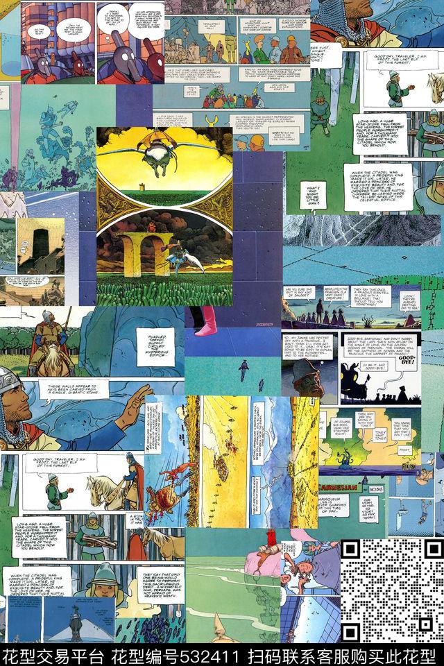 衬衫卡通漫画数码印花华亿平台下载（图片编号: 532411） - 瓦栏（Walan）