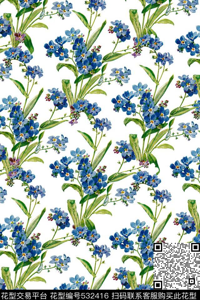 潮流衬衫花卉数码印花华亿平台下载（图片编号: 532416） - 瓦栏（Walan）
