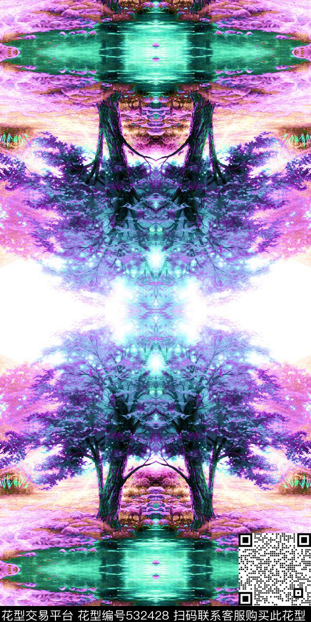 田园油画风景外套卫衣大衣数码印花华亿平台下载（图片编号: 532428） - 瓦栏（Walan）