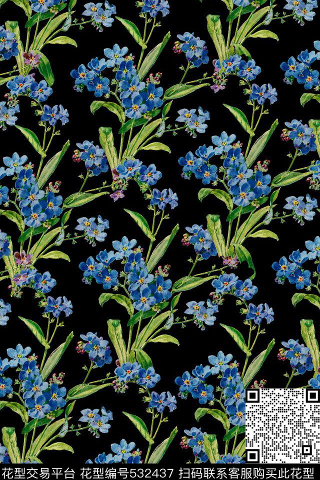 潮流衬衫花卉数码印花华亿平台下载（图片编号: 532437） - 瓦栏（Walan）