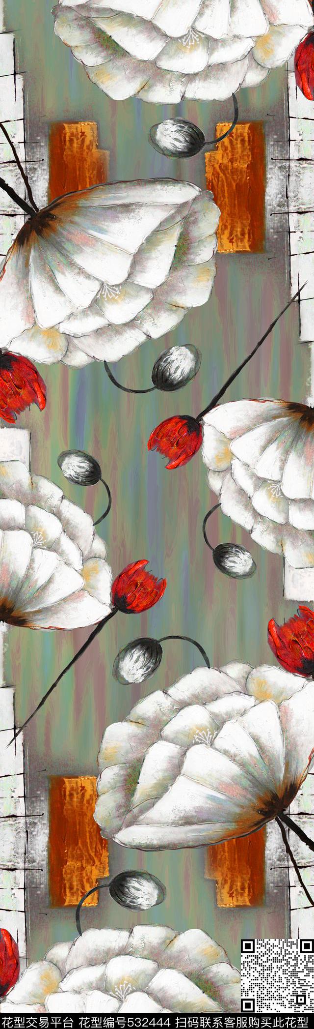 手绘油画版画数码印花华亿平台下载（图片编号: 532444） - 瓦栏（Walan）