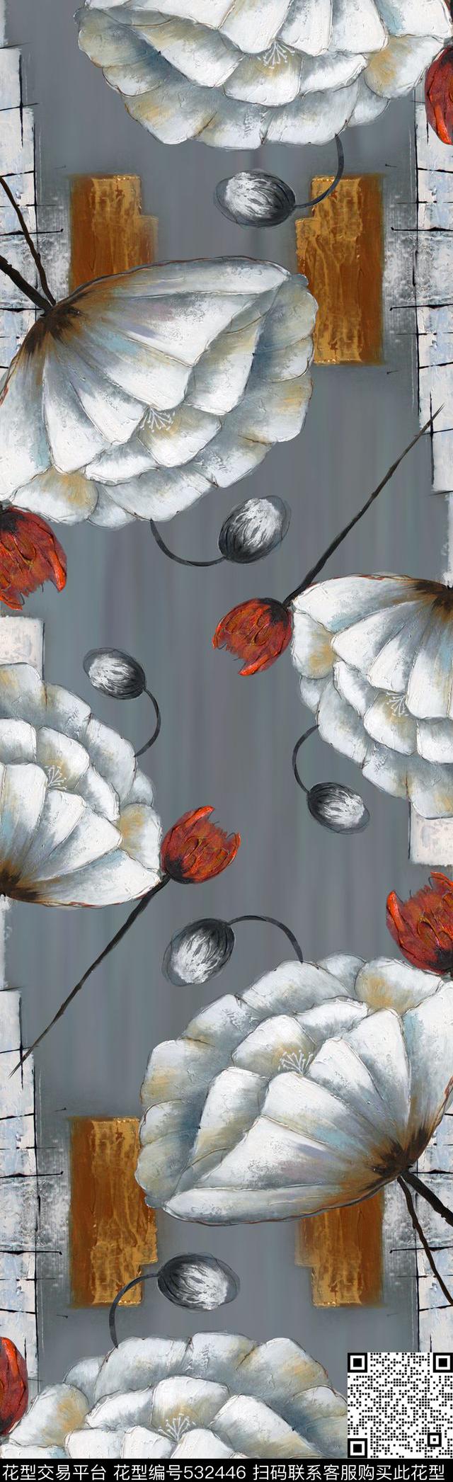 手绘油画版画数码印花华亿平台下载（图片编号: 532446） - 瓦栏（Walan）