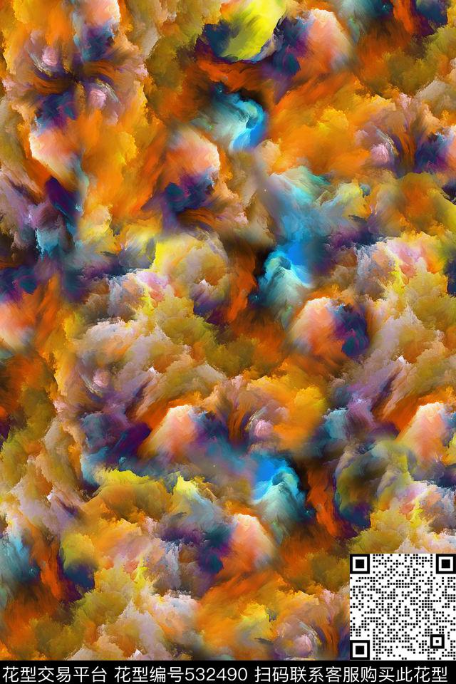 抽象动物方巾传统印花华亿平台下载（图片编号: 532490） - 瓦栏（Walan）