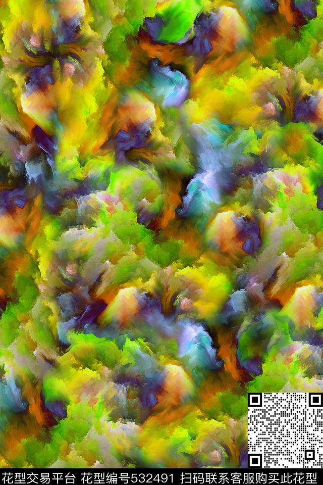 抽象动物方巾传统印花华亿平台下载（图片编号: 532491） - 瓦栏（Walan）