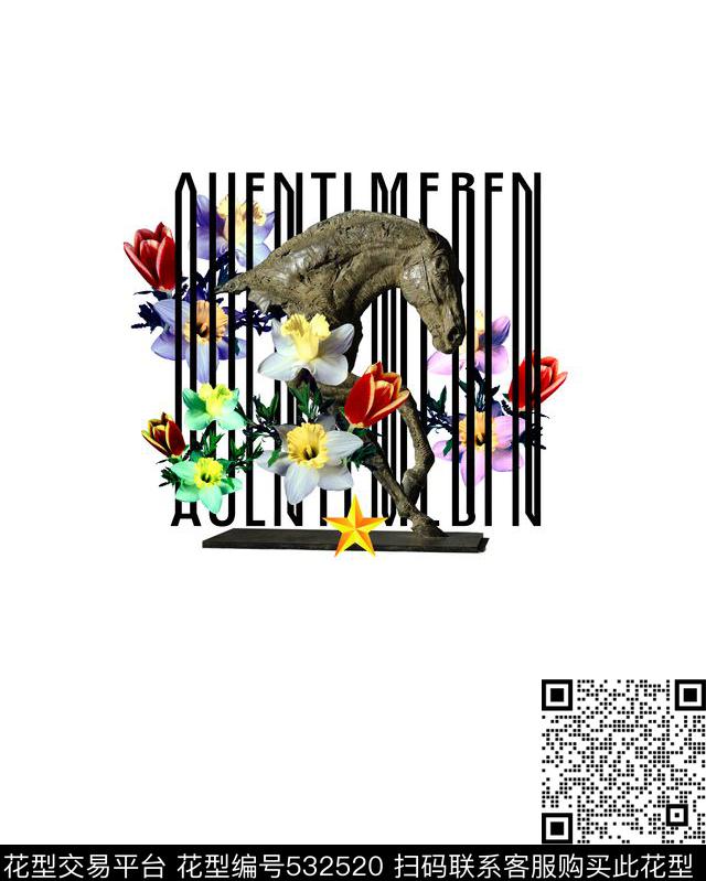 流行时尚千里马花卉数码印花华亿平台下载（图片编号: 532520） - 瓦栏（Walan）