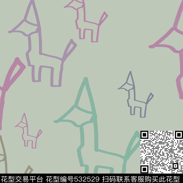 卡通动物青春数码印花华亿平台下载（图片编号: 532529） - 瓦栏（Walan）