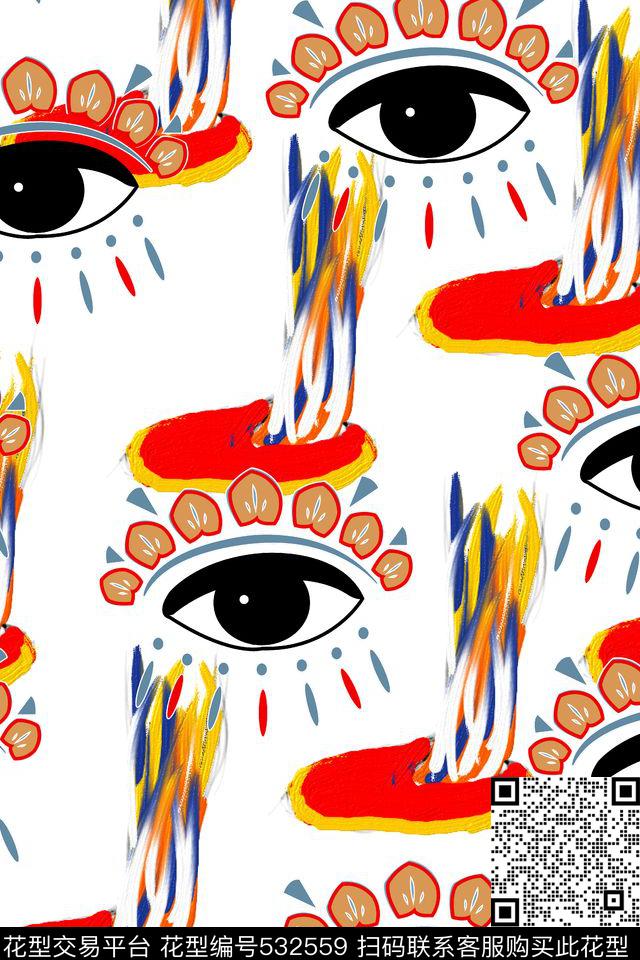 潮牌红鞋子趣味数码印花华亿平台下载（图片编号: 532559） - 瓦栏（Walan）