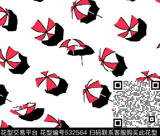 时尚几何小伞投影传统印花华亿平台下载（图片编号: 532564） - 瓦栏（Walan）