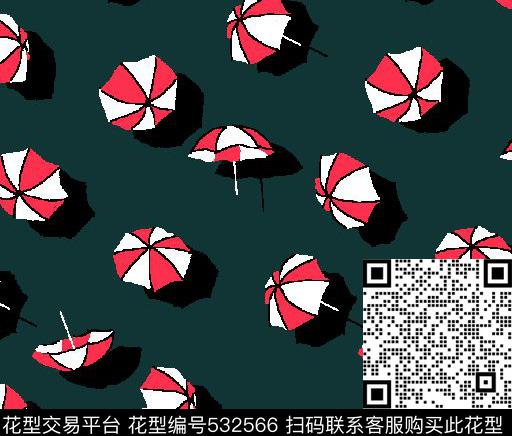 时尚几何小伞投影传统印花华亿平台下载（图片编号: 532566） - 瓦栏（Walan）