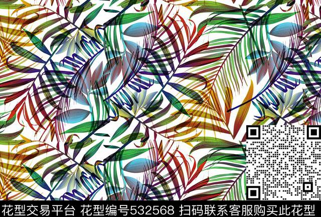 最新时尚热带风情沙滩数码印花华亿平台下载（图片编号: 532568） - 瓦栏（Walan）