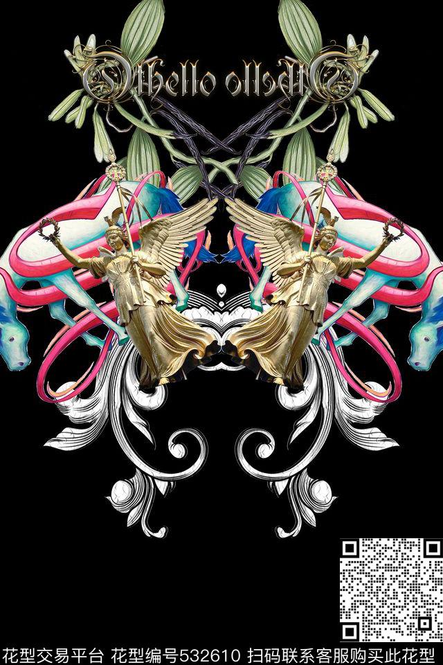 t恤华亿平台潮流复古数码印花华亿平台下载（图片编号: 532610） - 瓦栏（Walan）