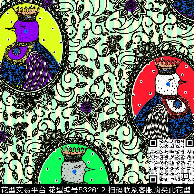 花纹卡通人物传统印花华亿平台下载（图片编号: 532612） - 瓦栏（Walan）