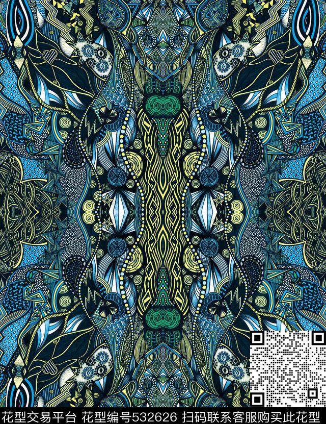 服装复古几何名族风传统印花华亿平台下载（图片编号: 532626） - 瓦栏（Walan）