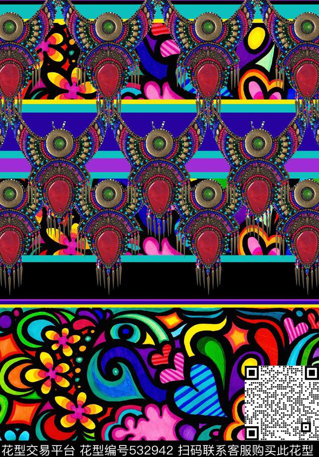 服装几何家纺数码印花华亿平台下载（图片编号: 532942） - 瓦栏（Walan）