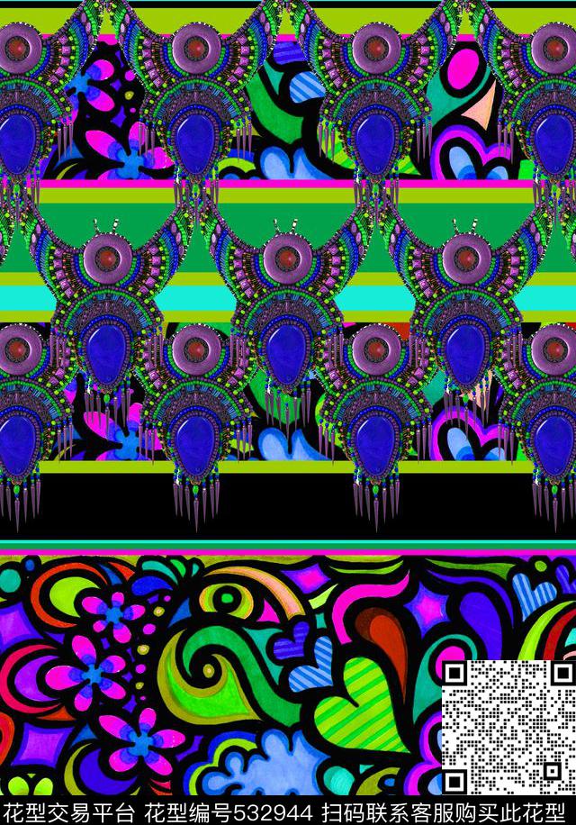 服装几何家纺数码印花华亿平台下载（图片编号: 532944） - 瓦栏（Walan）