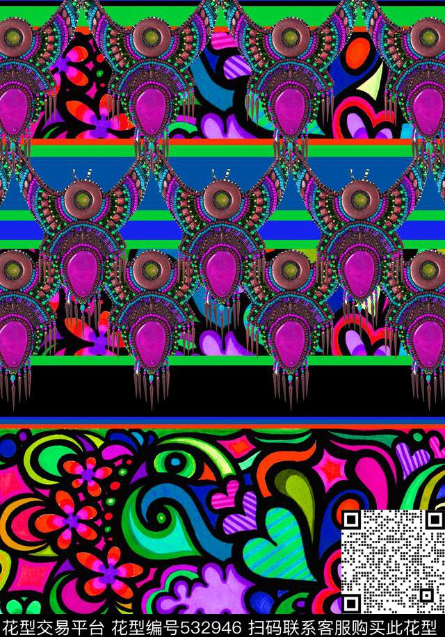 服装几何家纺数码印花华亿平台下载（图片编号: 532946） - 瓦栏（Walan）