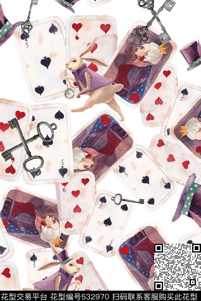 复古卡通流行时尚数码印花华亿平台下载（图片编号: 532970） - 瓦栏（Walan）