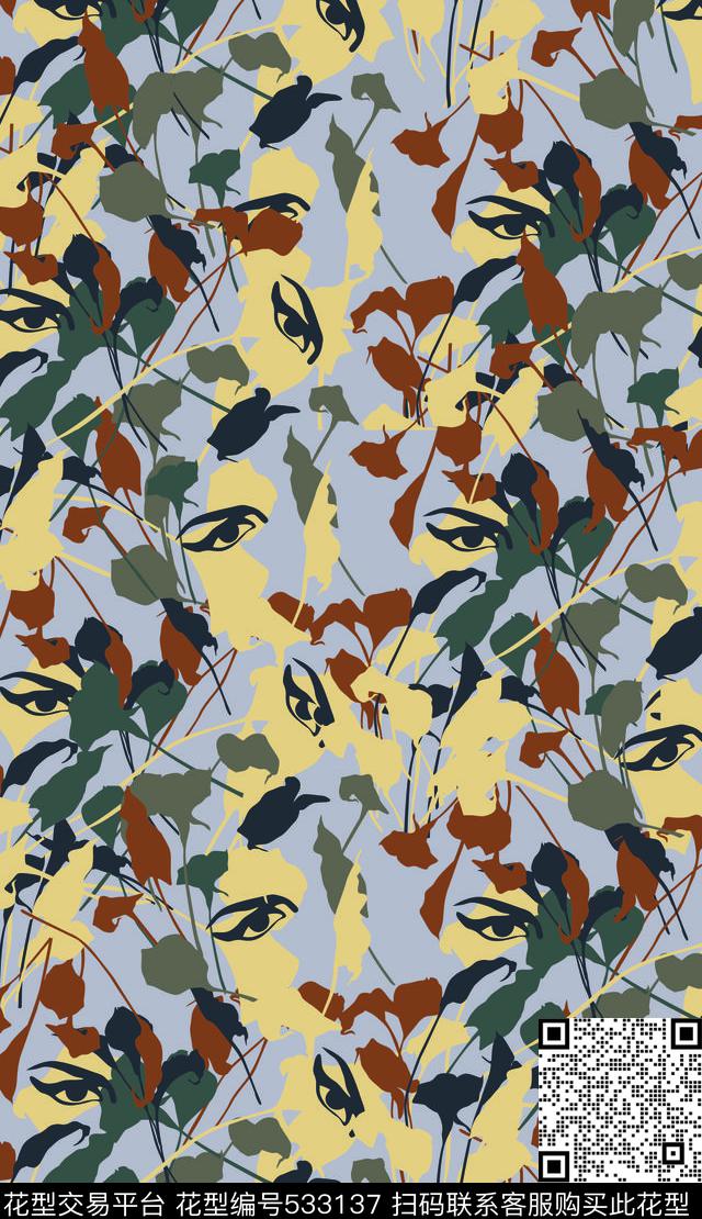 大牌花卉花藤数码印花华亿平台下载（图片编号: 533137） - 瓦栏（Walan）