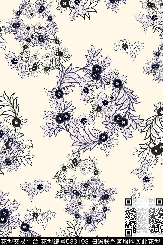 原创L.D~手绘清新传统印花华亿平台下载（图片编号: 533193） - 瓦栏（Walan）