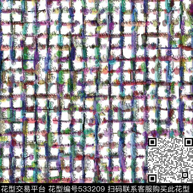 线条字母几何数码印花华亿平台下载（图片编号: 533209） - 瓦栏（Walan）