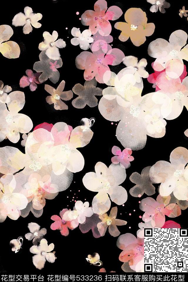 浪漫L.D~手绘L.D~水彩数码印花华亿平台下载（图片编号: 533236） - 瓦栏（Walan）