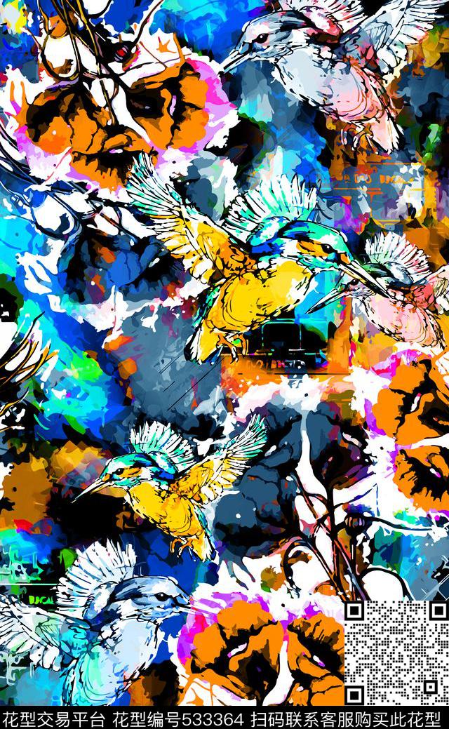 流行时尚女装连衣裙面料沙发布面料家纺数码印花华亿平台下载（图片编号: 533364） - 瓦栏（Walan）