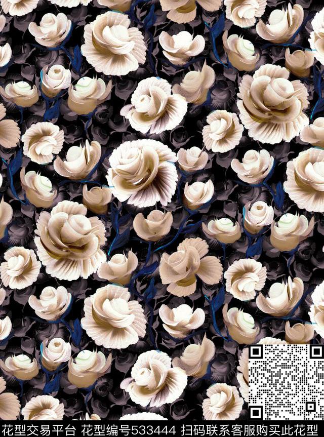 花卉家纺男装数码印花华亿平台下载（图片编号: 533444） - 瓦栏（Walan）