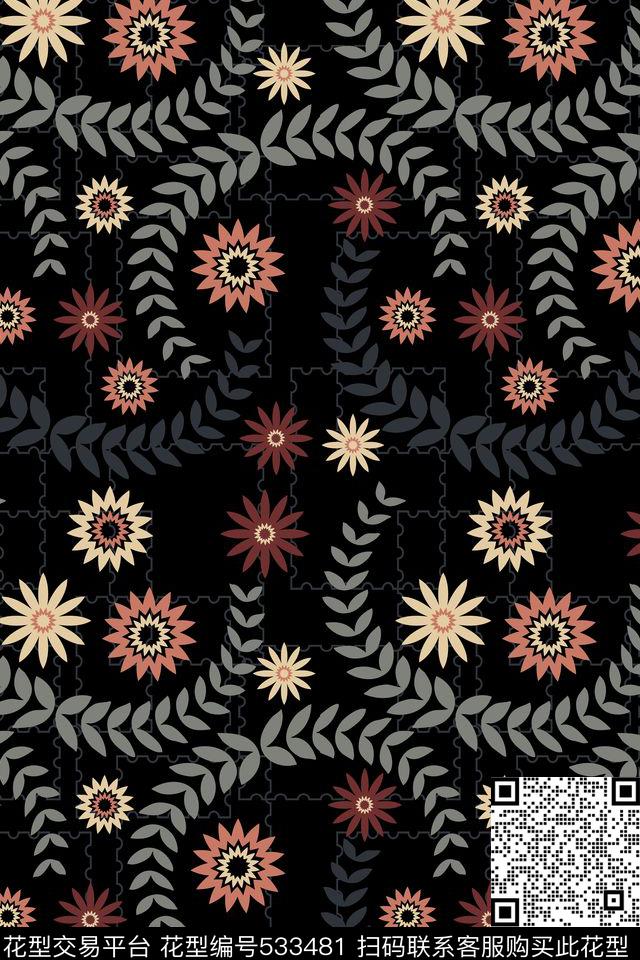 创意符号高雅传统印花华亿平台下载（图片编号: 533481） - 瓦栏（Walan）